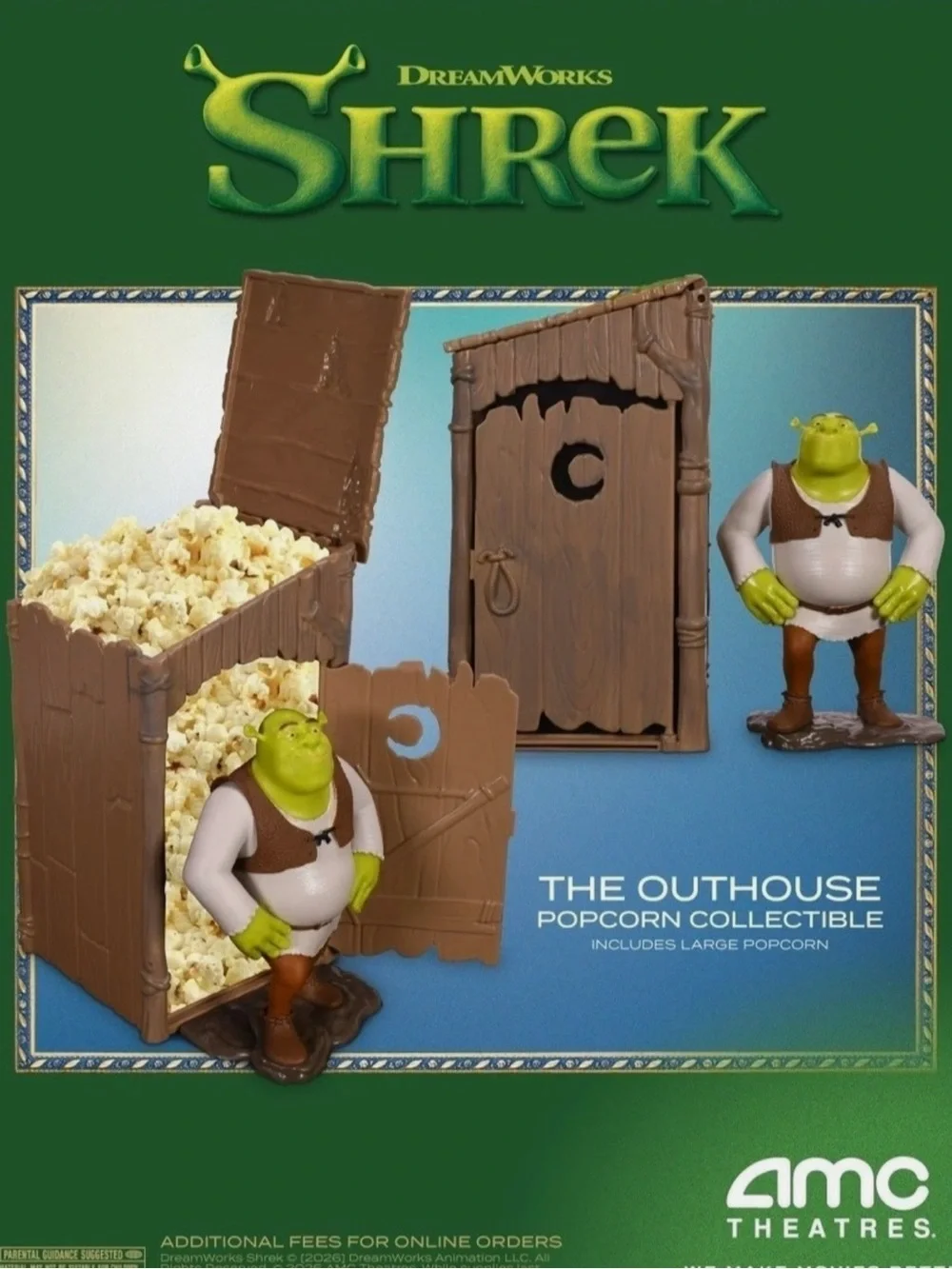 Shrek 25th Anniversary Outhouse Popcorn Bucket. limited-edition exclusive! NWT